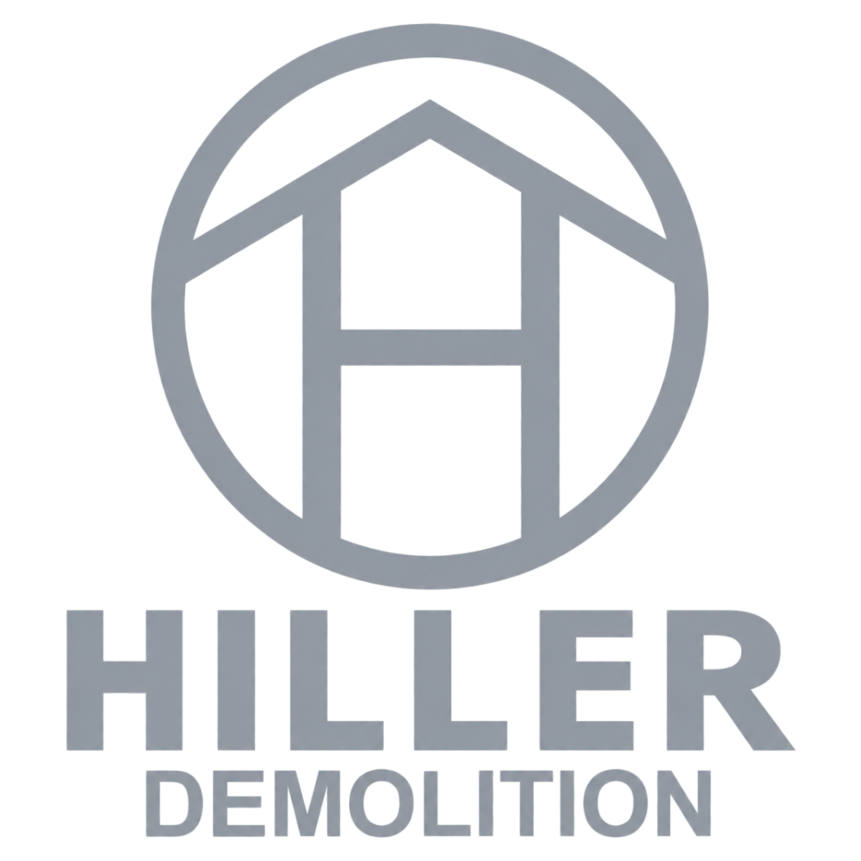 Minimalist Hiller Demolition logo design